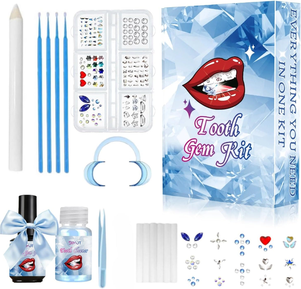 Fiorland Tooth Gem Kit, DIY Crystals Jewelry Kit Teeth Gems Set, 2025 New Professional Fashionable Y2k Tooth Gems for Teeth, 140 Pcs Starter with Sparkling Diamonds