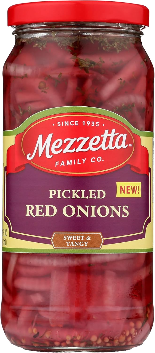 Mezzetta Pickled Red Onions, Sweet and Tangy, 16 Oz