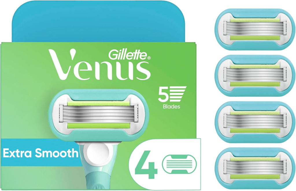 Gillette Venus Extra Smooth Womens Razor Blade Refills, 4 Count, Designed for a Close, Smooth Shave