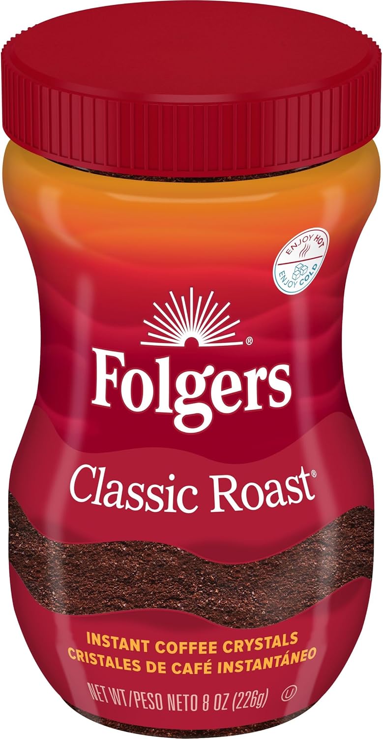 Folgers Classic Roast Instant Coffee, 8 Oz. Jar