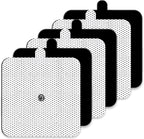 TENS Unit Electrode Pads for Waist and Lower Back Pain Relief Standard 3.5mm Snap-on 4x4" Large Reusable TENS Unit Pads Premium Non-Irritating TENS Pads Replacement Self-Adhesive Electrode Pads-6Pcs