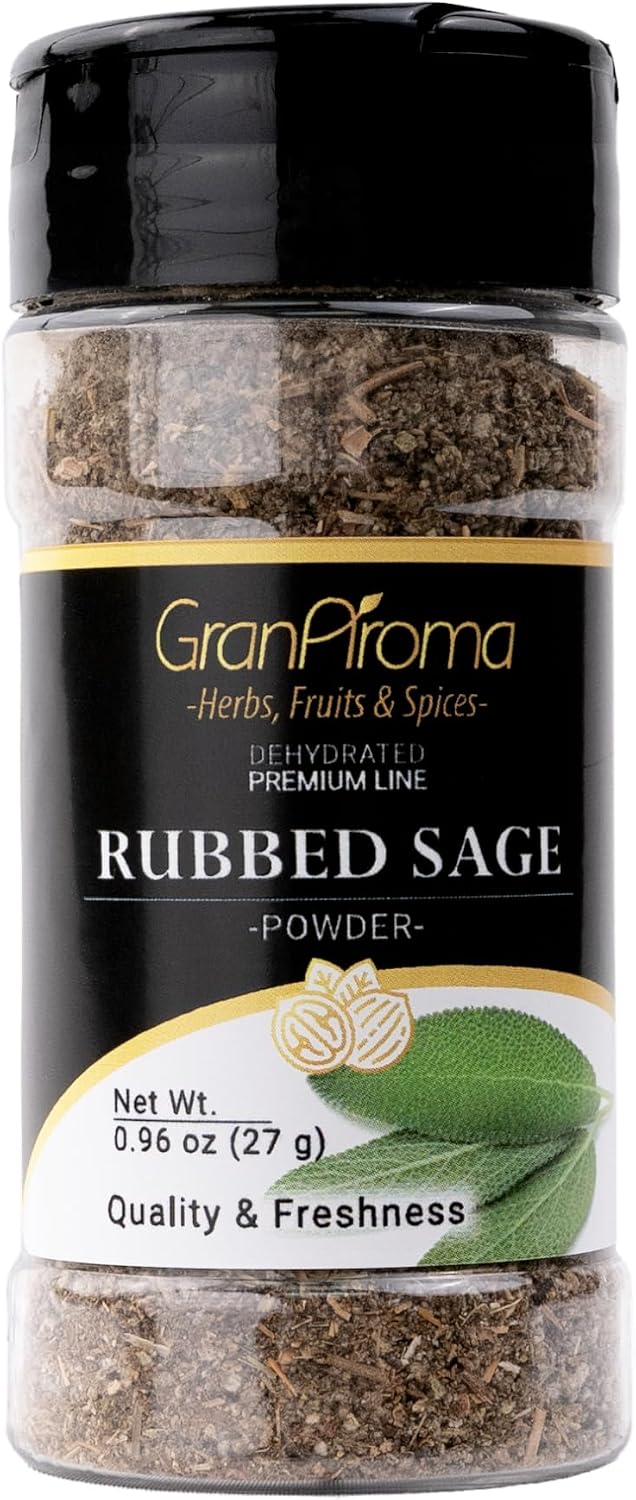GranAroma Rubbed Sage, Earthy and Aromatic, Seasoning for Stuffing, Poultry, and Soups (0.96 Ounce)
