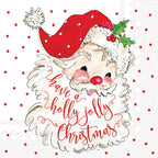 Boston International IHR Cocktail Beverage Paper Napkins, 5 x 5-Inches, Holly Jolly,C839600