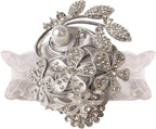 WANLIAN Wrist Corsage with Peal and Rhinestone Prom Corsages Wrist for Wedding,Wedding Ceremony Anniversary,Party (Silver Gray，Wrist Corsage)