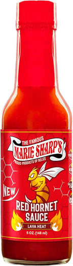 Marie Sharp’s Red Hornet Hot Sauce, 5 oz | Extra Hot Habanero & Trinidad Scorpion Pepper Blend | All Natural Belizean Sauce