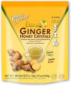 Prince of Peace Instant Lemon Ginger Honey Crystals, 30 Sachets – Instant Hot or Cold Beverage – Easy to Brew Ginger and Honey Crystals