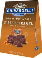 GHIRARDELLI Premium Dark Salted Caramel Dark Chocolate SQUARES, 15 oz Bag Rich Dark Chocolate Candy with Crunchy Caramel Pieces