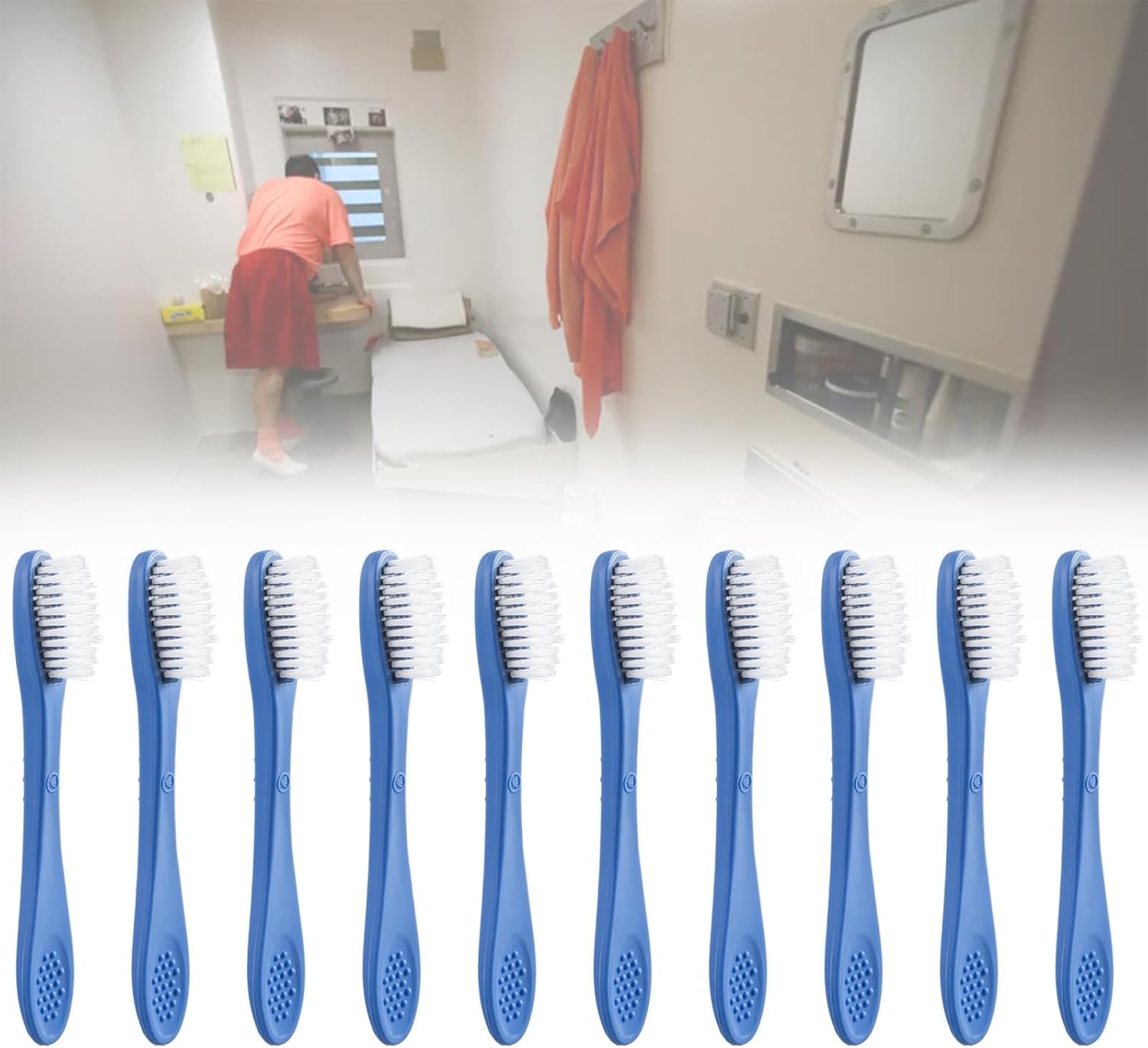 Manual Mini Toothbrush for Prison - Jail Tiny Toothbrush, Detention & Drug Rehabilitation Center Security Supplies, 10 Pcs