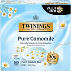 Twinings Pure Camomile Herbal Tea Individually Wrapped Bags, 100 Count (Pack of 1), Delicate for Pure Relaxation, Naturally Caffeine-Free, Enjoy Hot or Iced, 100 Teabags
