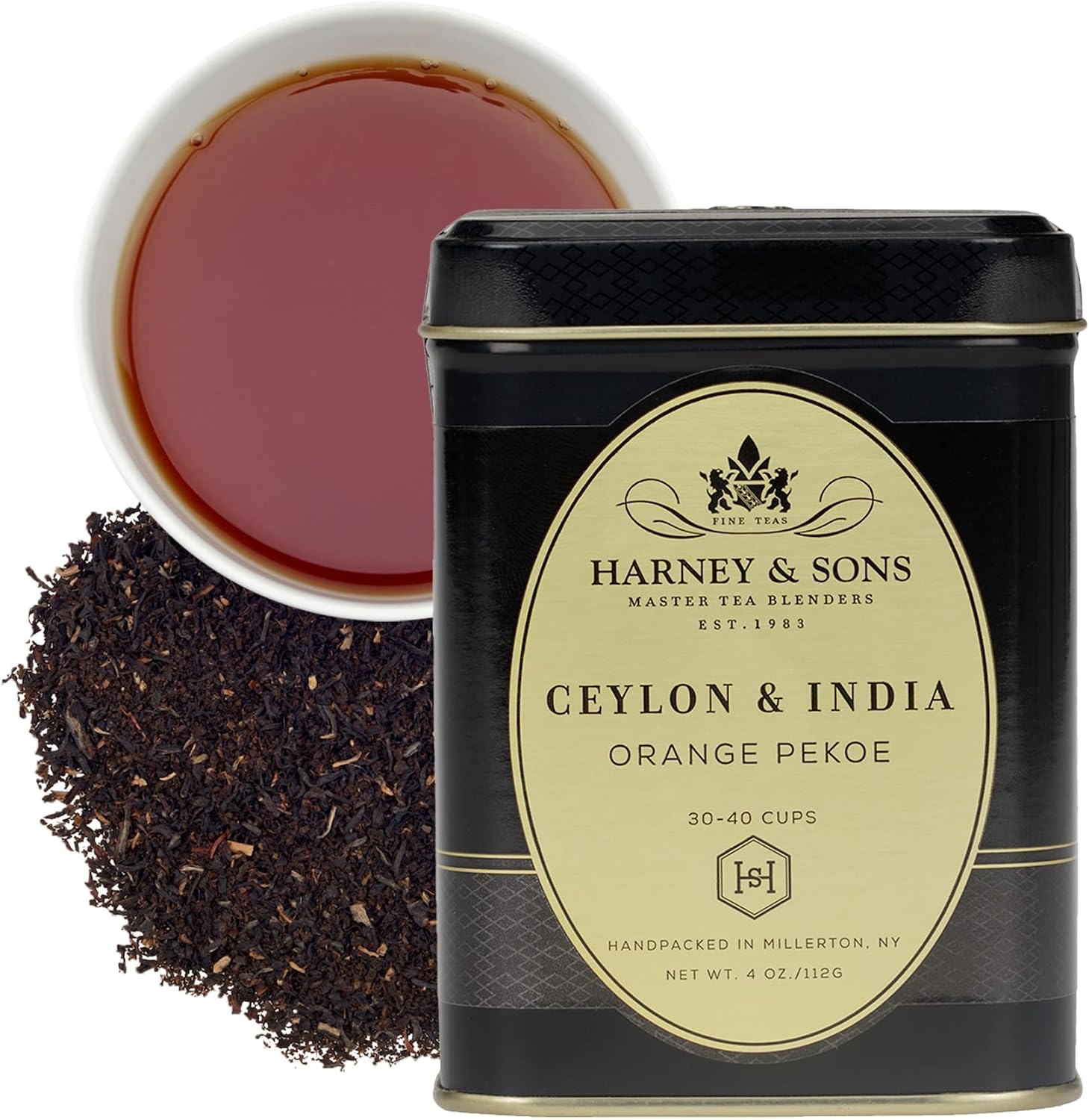 Harney & Sons Ceylon & India Tea| 4oz Tin, Loose Leaf Tea, also known as Orange Pekoe