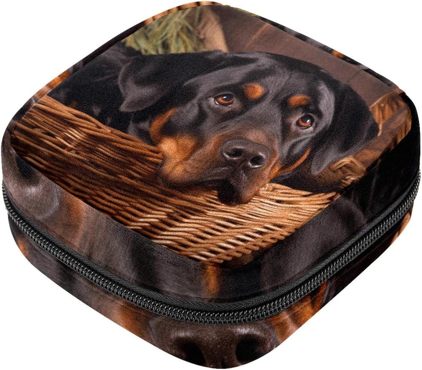 Sanitary Napkin Storage Bag,Period Bag,Basket and Black Dog,Sanitary Bags for Feminine Products