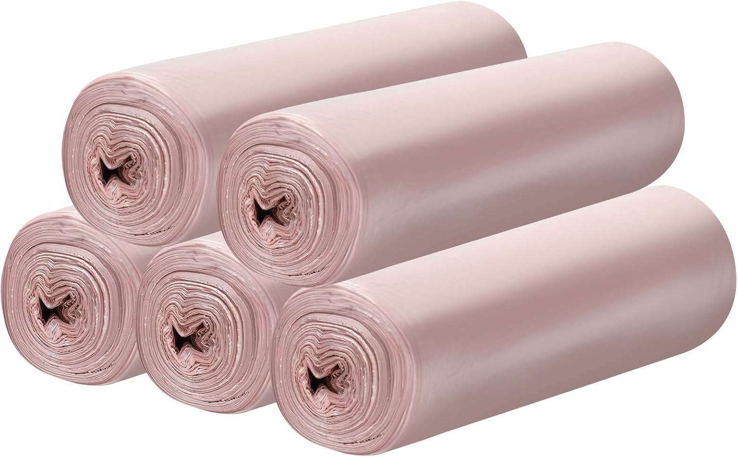 5 Rolls Small Trash Garbage Bags, 4 Gallon Strong Thin Material Disposable Kitchen Garbage Bags, Durable Plastic Trash Bags for Office Home Bedroom Garden Waste Bin, 100 Counts (Pink)