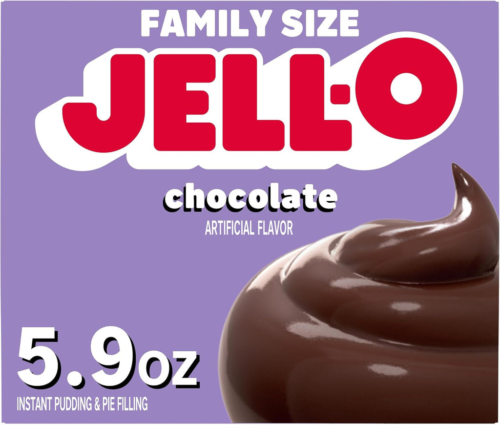 Jell-O Chocolate Artificially Flavored Instant Pudding & Pie Filling Mix, Family Size, 5.9 oz. Box