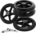 4PCS Rubber Wheel Replacement, 6 Inch Wheelchair Wheels for Walkers,Rubber Wheel Replacement, Anti-Slip Solid Caster Roller Wheels,Universal Wheelchair Replacement Wheel Accessories for Walkers