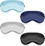 4 Pcs Silk Sleep Mask for Sleeping with Adjustable Strap, Silk Eye Masks Satin Blackout Blindfold Sleep Eye Cover Comfortable Blindfold Eyeshade for Men&Women
