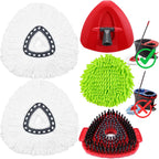 Spin Mop Heads Replacement for O-Cedar EasyWring Spin Mop Microfiber Refill, Replace Heads for O Cedar Easywring 1 Tank with 3 Pack Refills, 1 Pack Scrubber Head and 1 1 Triangle Head Cover for Ocedar