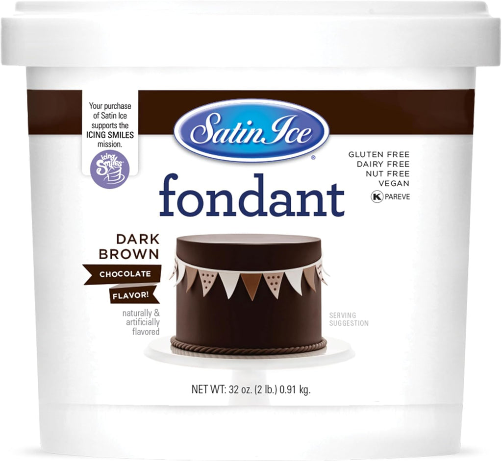 Satin Ice Fondant for Cake Decorating, Dark Chocolate (2 Pound)