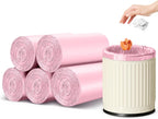 5 Rolls Small Trash Garbage Bags, 2.6 Gallon Strengthen Trash Bags, Durable Plastic Bags for Kitchen Office Home Bedroom Garden Waste Bin, Fit 10 Liter Trash-Can-Liners, 100 Count (Pink)