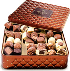 Chocolate Gift Basket– Holiday Candy Gift Box with Assorted Milk, Dark & White Chocolate Truffles – Food Present Idea for Men, Women, Corporate, Get Well, Sympathy, Birthday- Bonnie & Pop