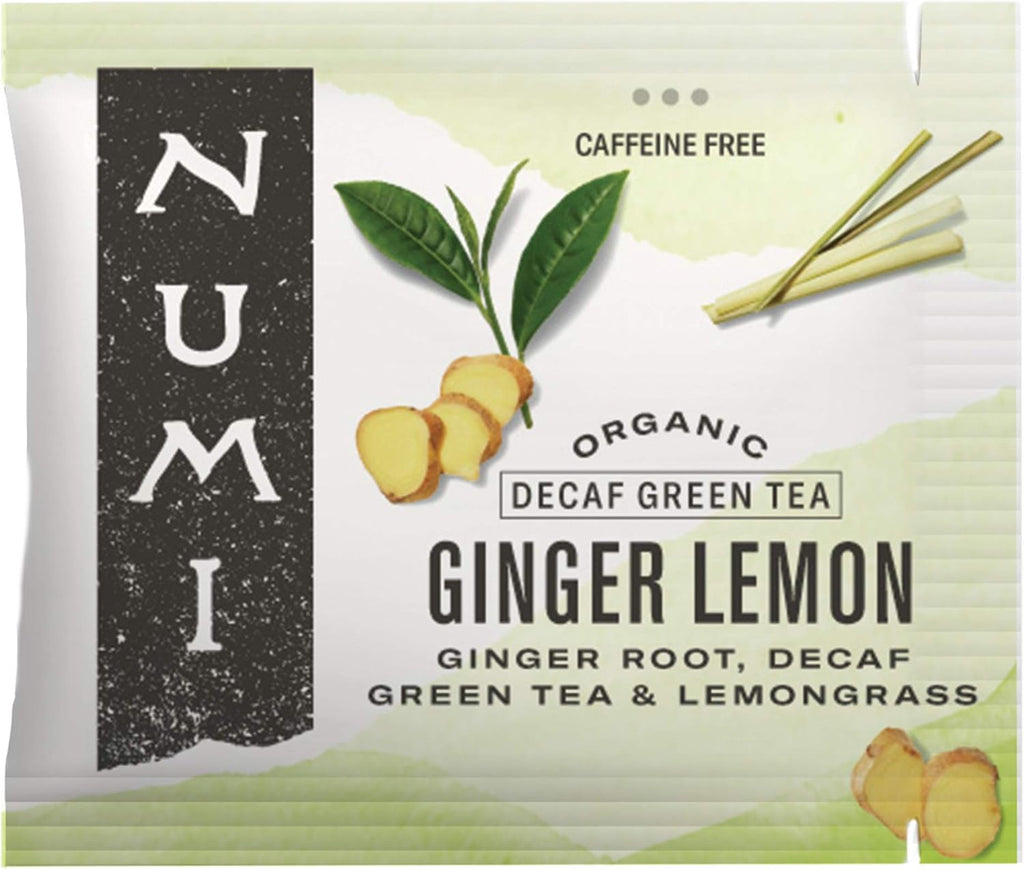 Numi Organic Ginger Lemon Tea, 100 Decaf Green Tea Bags