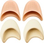 2 Pairs (1 Silicone & 1 Sponge), Toe Pads for Pointe Shoes, Comfortable Cushioning for Ballet Dancers, Soft Material for Pointe Shoe Protection