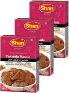Shan Pasanda Recipe and Seasoning Mix 1.76 oz (50g) - Spice Powder for Fillet Steaks in Creamy Sauce - Suitable for Vegetarians - Airtight Bag in a Box (Pack of 3)