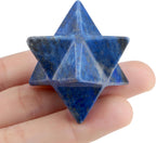 QINJIEJIE Lapis Lazuli Merkaba Crystal Natural Healing Stones Sacred Meditation Energy Generator 1" Reiki 3D Star Dodecahedron Crystal Grid Home Decor Protection Cleansing Spiritual Gifts
