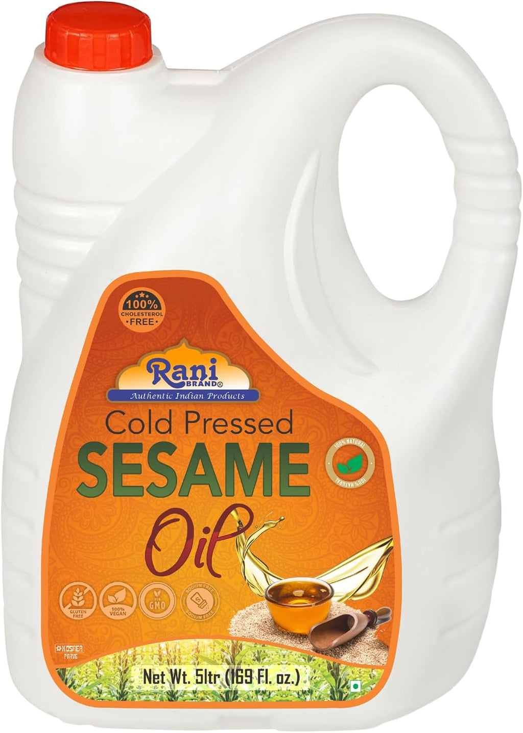 Rani Sesame Oil 169 Ounce (5 Liter) Cold Pressed | 100% Natural | NON-GMO | Vegan | Gluten Free