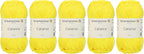 5 Skein Schachenmayr Catania Originals, Yellow 100% Cotton, Total 17.6 Oz Each 1.75 Oz (50g) / 137 Yrds (125m), Fine-Sport 2- No 280