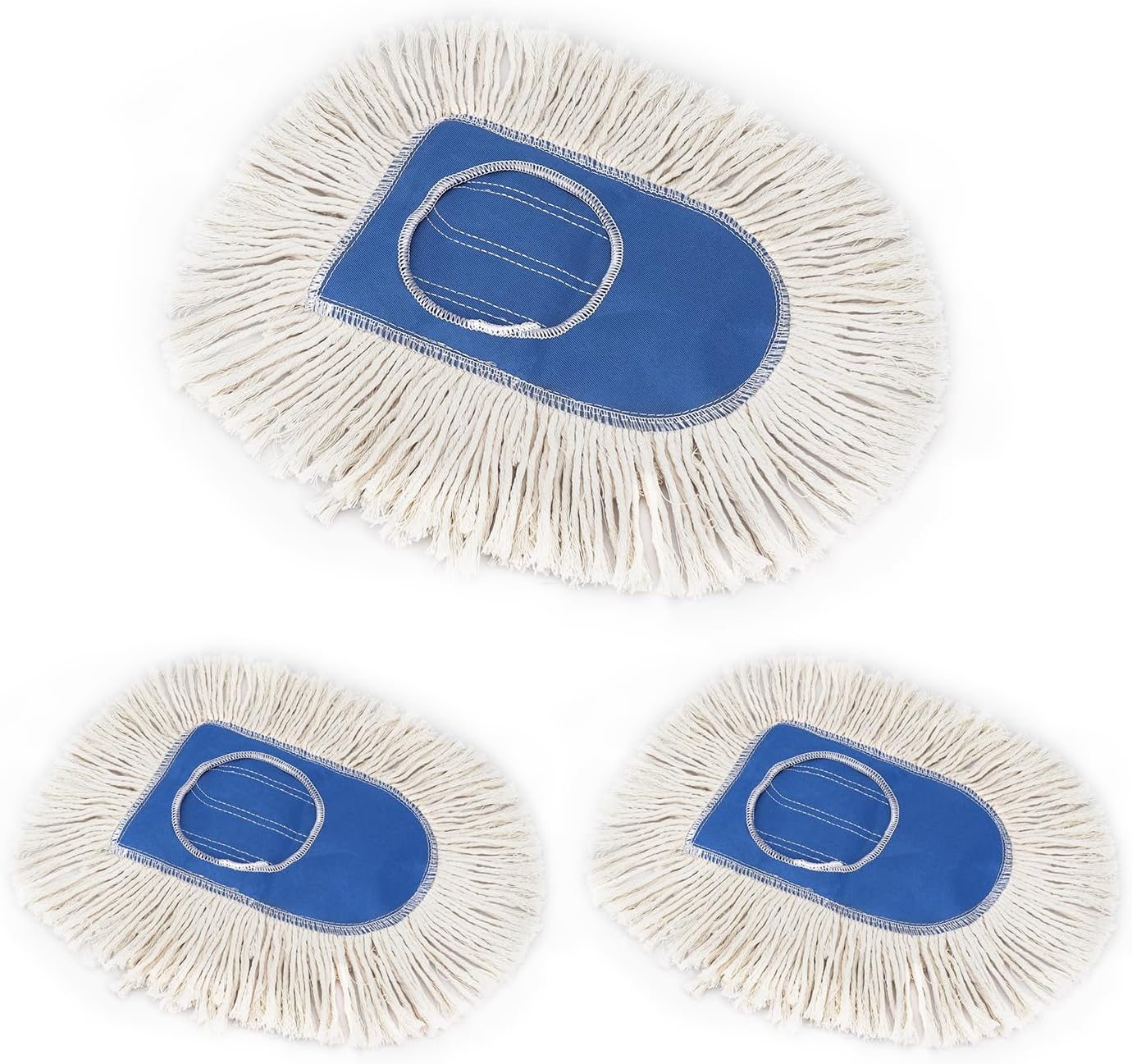 10 Inch Dust Mop Head: Replacement Medium Washable Commercial Sweeper and Janitorial Dust Mop Head Replacement (3 Packs)