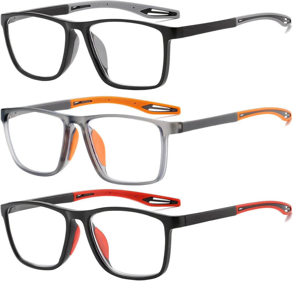Reading Glasses for Men Sporty Design TR90 Blue Light Blocking Reader Comfortable and Flexible Lightweight +1.75