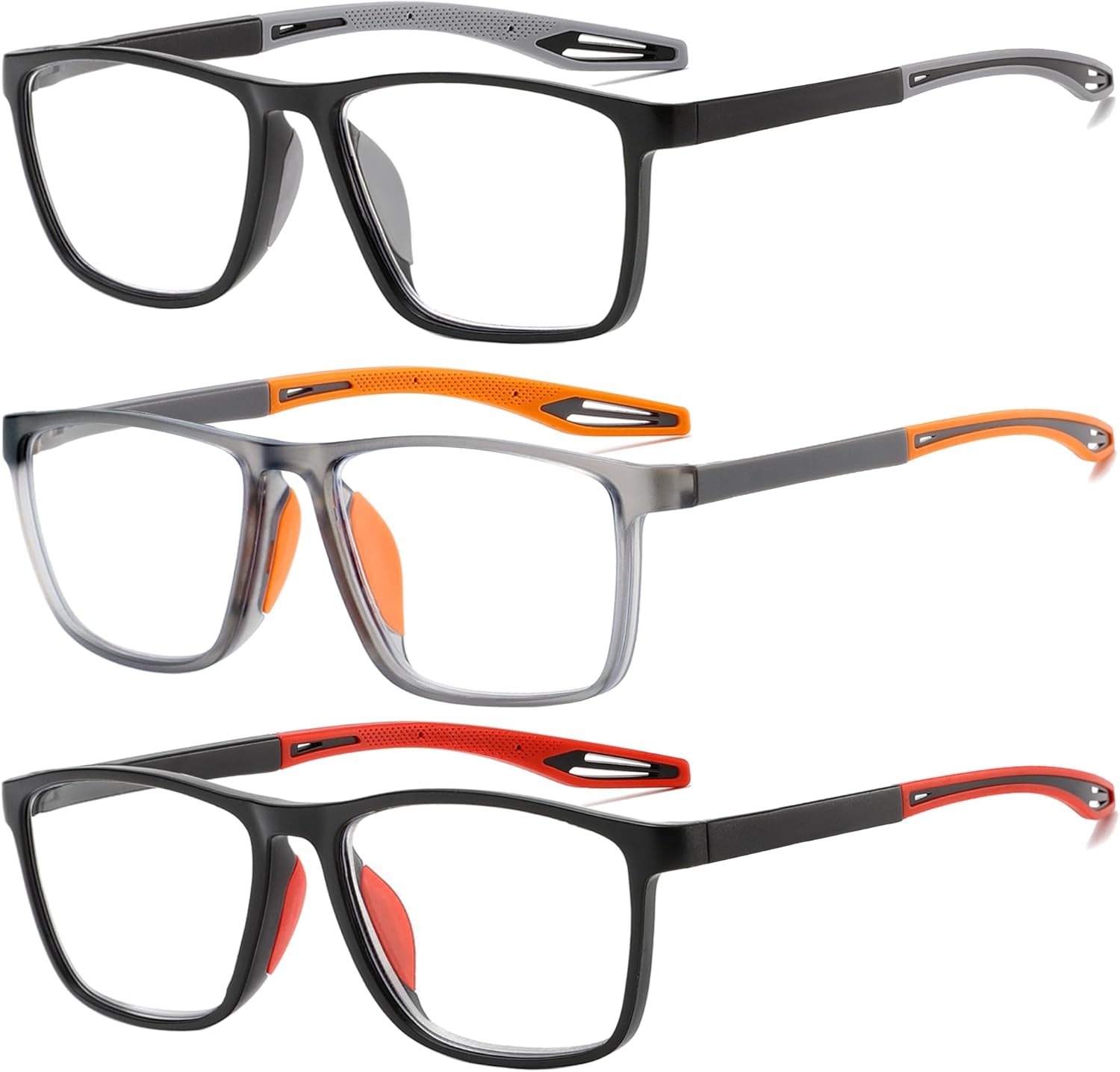 Reading Glasses for Men Sporty Design TR90 Blue Light Blocking Reader Comfortable and Flexible Lightweight +1.75