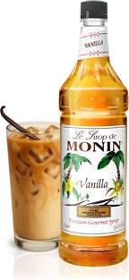 Monin - Vanilla Syrup | Pure & Rare Madagascar Vanilla, Premium Syrup for Coffee, Lattes & More | Clean Label with No Artificial Flavors, No Artificial Preservatives (BPA Free Bottle, 33.8 fl oz)