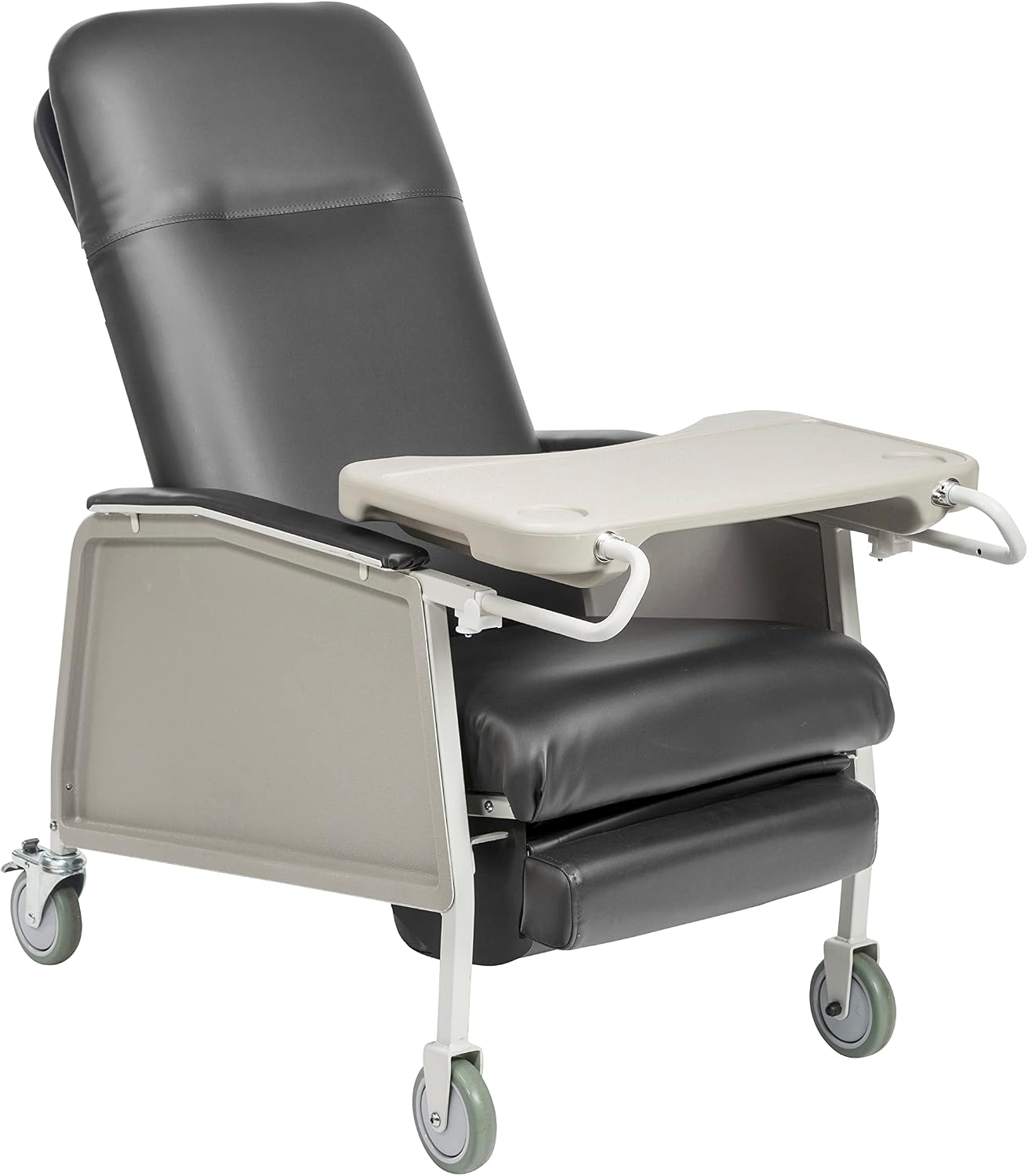 Drive Medical 3 Position Heavy Duty Bariatric Geri Chair Recliner, Reclining Clinical Chair with Armrests and Tray, Extra Wide Seat, Charcoal