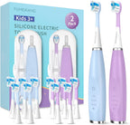 Kids Electric Toothbrushes 2 Pack Smart Sonic Toothbrush for Boys and Girls 3 4 5 6 7 8 9 10 11 12 (Blue+Purple, 2 Pack)