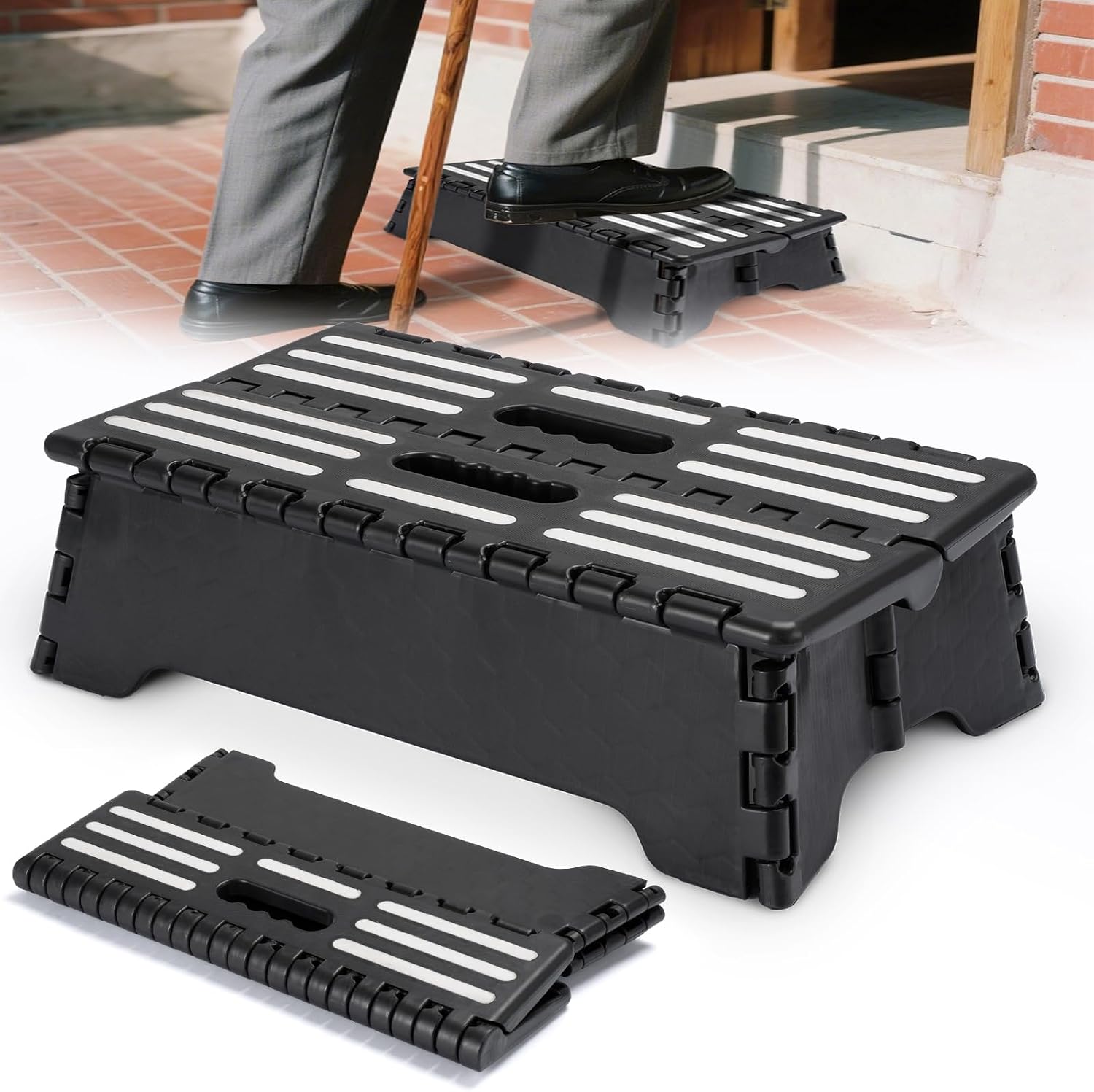 Step Stool - Half Step Stair Climbing Aid,Half Steps for Seniors,Wide Step Stool PlatformPlatform Step Safety Step Non-Slip Indoor and Outdoor