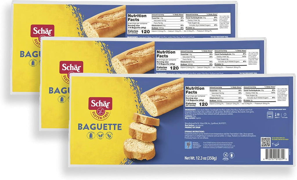 Schar Dr Baguettes (Baquettes) Gluten Free, 12.3oz, Pack of 3, 12.3 Ounce