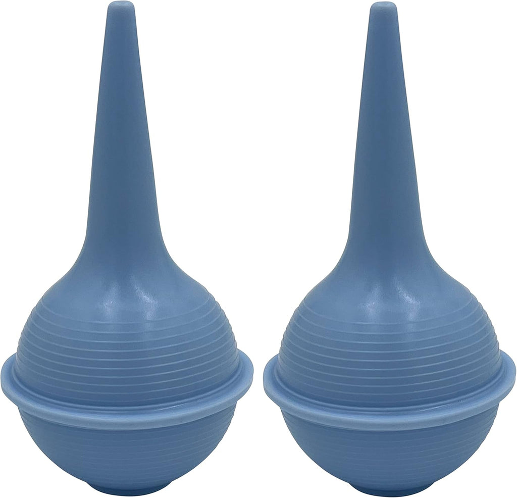 Sterile Rubber Bulb Syringe, 2 pack, 2oz/60ml, Baby and Adult Nasal Care, Ear bulb Syringe, Ear Syringes for Removing Ear Wax, Gentle Irrigation, Mucus and Wax Removal, Flat Bottom Design