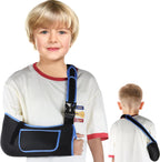 VISKONDA Kids Arm Sling,Mesh Medical Sling with Adjustable Shoulder Pad,Breathable Children Arm Support Shoulder Immobilizer Brace for Elbow,Wrist Injury,Torn Rotator Cuff,Post-Surgery(Black,X-Small)