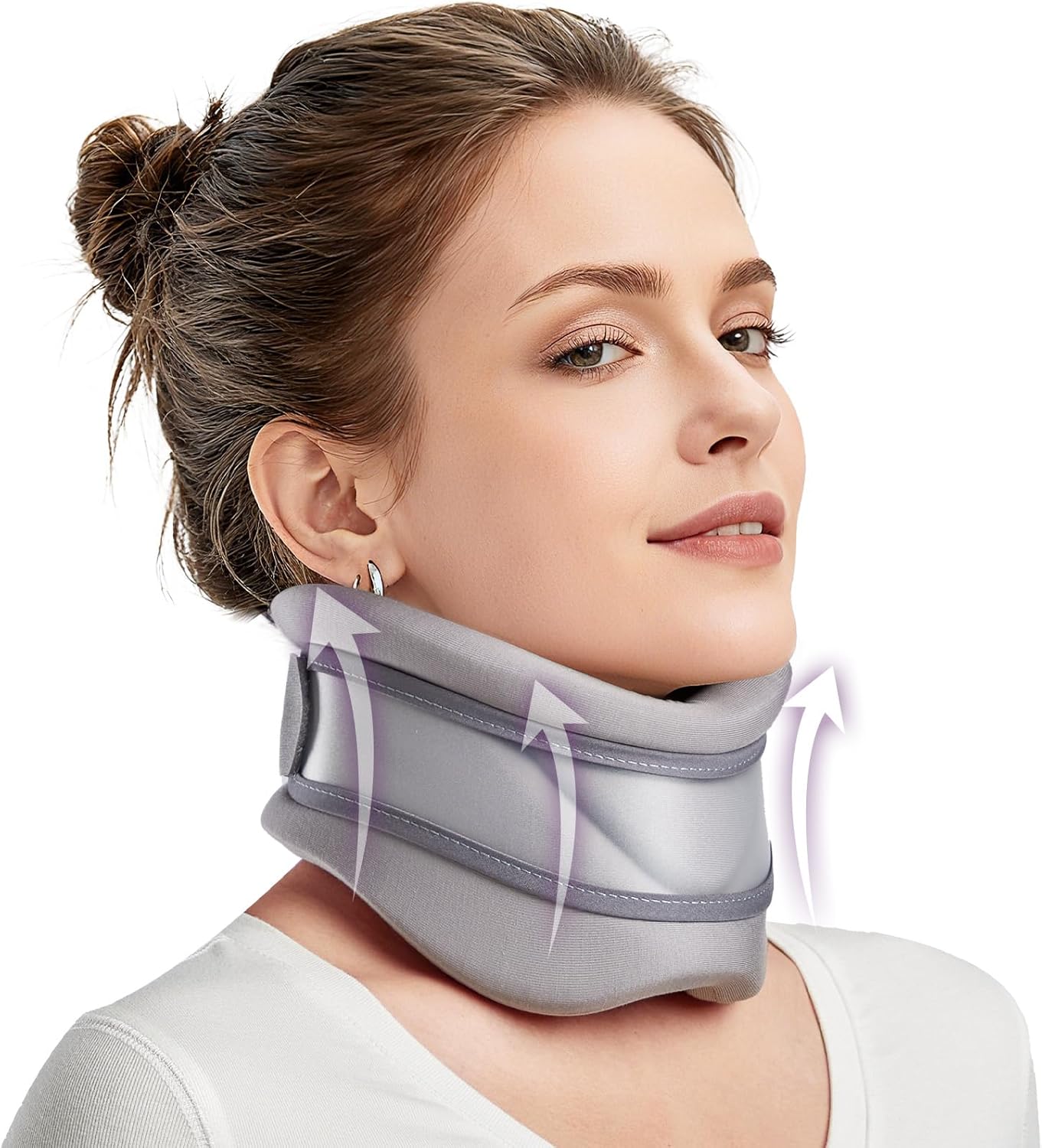 babaka Neck Brace for Neck Pain and Support, Soft Neck Brace Cervical Collar for Women & Men, Neck Support with Support Pad for Sleeping, Relieves Pain and Spine Pressure (L(15.3"-18.9"))