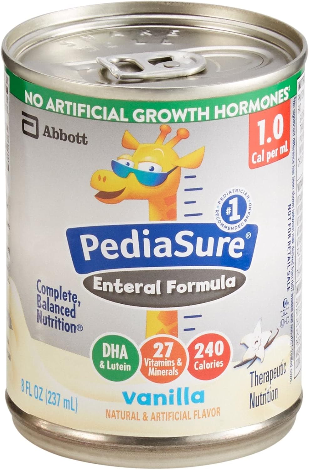 PediaSure Vanilla Standard Tube Feeding Formula, 8 oz. Can, Abbott Nutrition 67401, 1 Count