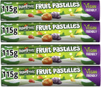 Rowntrees Fruit Pastilles Christmas Special Vegan Tube 115g Xmas 2022 treat ( Pack of 4)