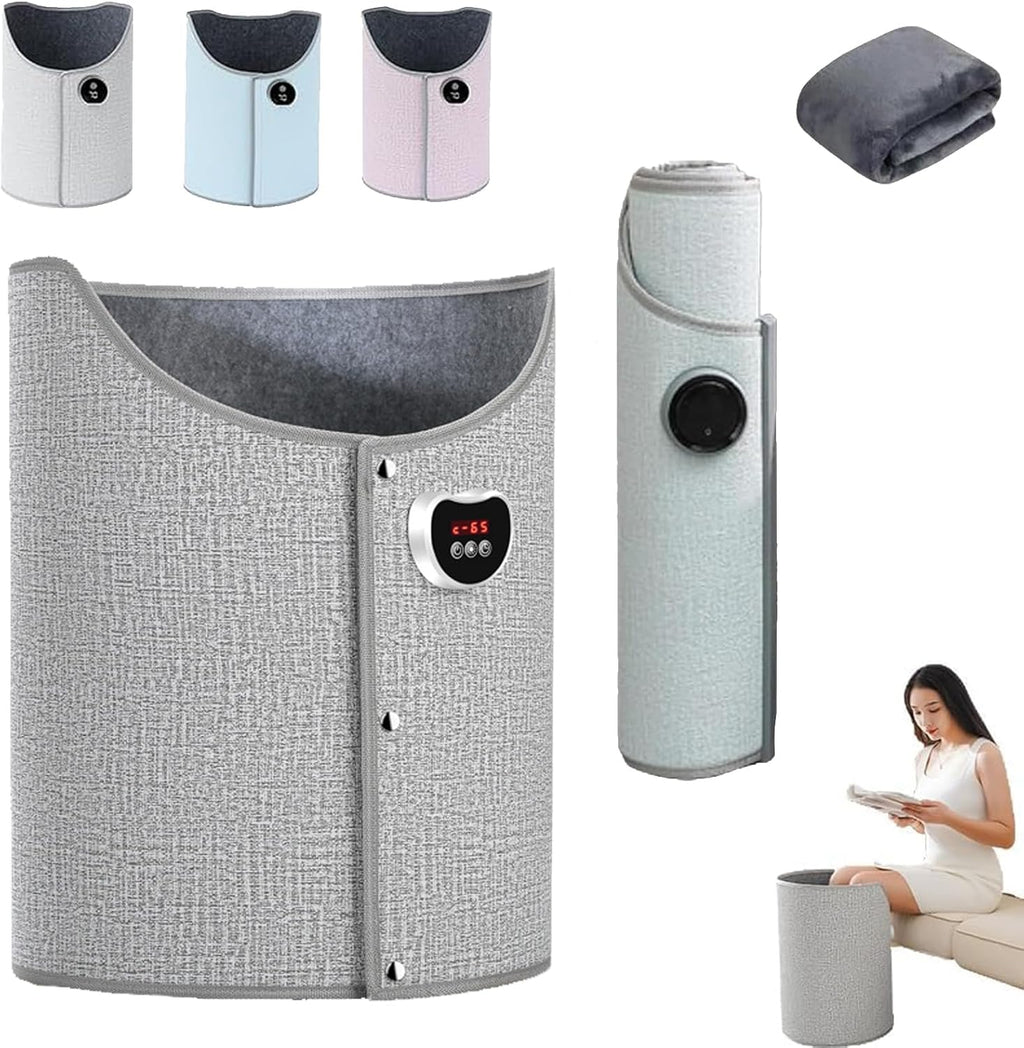 2026 New Under Desk Leg Warmer for Office, Office Legs Warmers Under Desks, 5 Seconds Heating, 8-Speed Adjustment, 360° Fully Enclosed Heating, Portable Folding Electric Heating Foot Warmer (Grey)