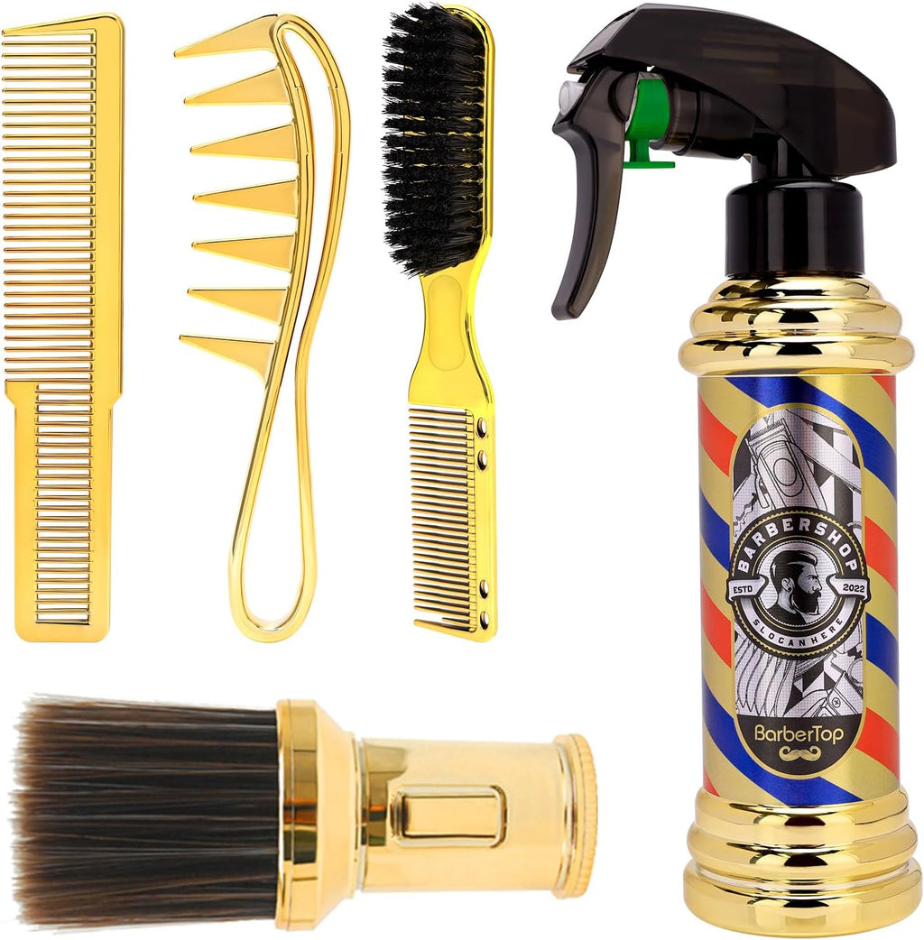 CGBARBER Hair Styling Tools Set, 5 Pieces Salon Tool Kit, Including Spray Bottle, Cleaning Brush, Mix Comb for Beauty Salons Home Use