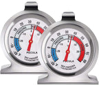 2 Pack Refrigerator Thermometer, 30-30°C/20-80°F, Classic Fridge Thermometer Large Dial with Red Indicator Thermometer for Freezer Refrigerator Cooler