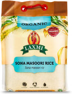Laxmi Organic Sona Masoori Rice, All Natural, Organic Ingredients, No Cholesterol, USDA Organic, Vegetarian (10lbs)