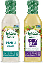 Walden Farms Salad Dressings Variety Pack – Ranch & Honey Dijon – Calorie-Free, Gluten-Free, Low Carb, Keto-Friendly, Sugar-Free, Dairy-Free – 12 Fl Oz (Pack of 2)