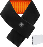 Cordless Heated Scarf, Neck Heating Pad for Pain Relief, Rechargeable Neck Warmer with 3 Heat Levels, Portable Electric Scarf for Stiff Neck with 5000mAh Power Bank（Black）