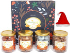 Ghasitaram Gifts Jaiccha Christmas Gifts Hamper Box with 4 Jars Of Flavoured Nuts