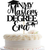 In My Masters Degree Era Cake Topper, 2025 Master Degree Grad Cake Topper, Congrats Master Degree Graduation Party Decoration, Happy Graduation Party Supplies Black Glitter